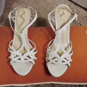 Nina White 3" heel Sandal